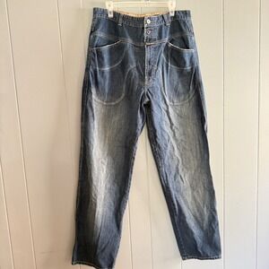 Marithé François Girbaud Mens Baggy Carpenter Jeans 36x31 Y2K Vintage Blue Denim